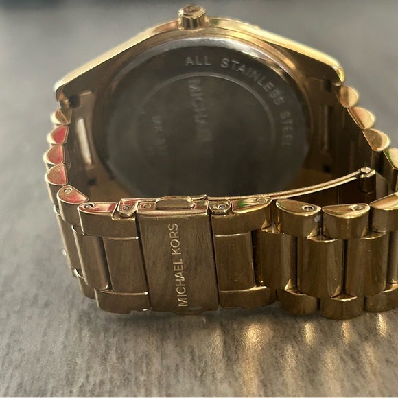 Michael Kors gold and emerald watch with stone accents - Picture 8 of 10